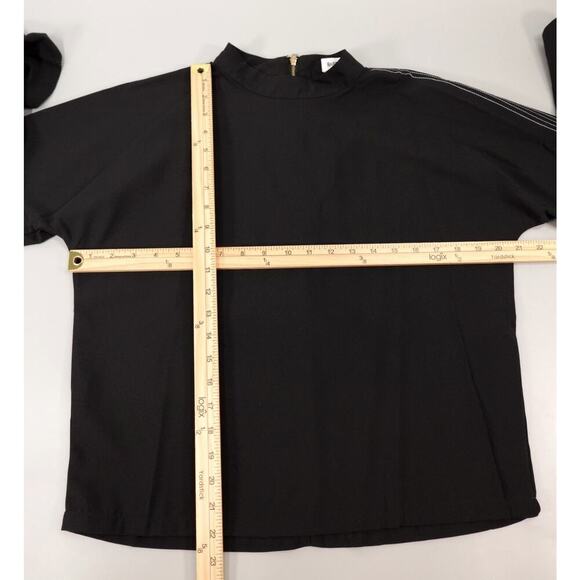 Womens Top Large Black Bell Sleeve Tie Cuff Whimsigoth Fairy Witchy - Picture 13 of 16